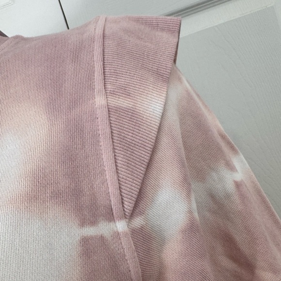 Pink White Snap Button Sweatshirt Jacket Size M NWT | 525 America - Picture 5 of 7